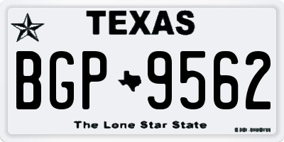 TX license plate BGP9562