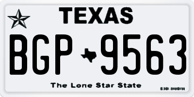 TX license plate BGP9563
