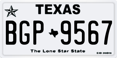 TX license plate BGP9567