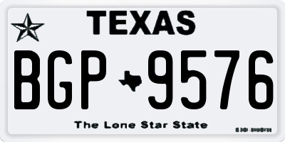 TX license plate BGP9576