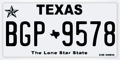 TX license plate BGP9578