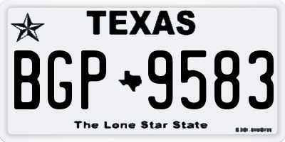TX license plate BGP9583
