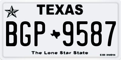 TX license plate BGP9587