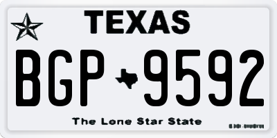 TX license plate BGP9592