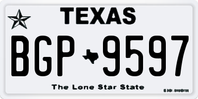 TX license plate BGP9597