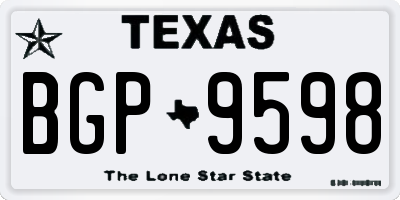 TX license plate BGP9598
