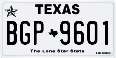 TX license plate BGP9601