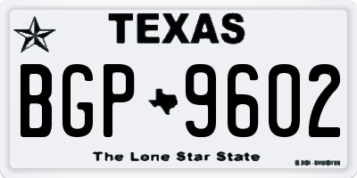 TX license plate BGP9602