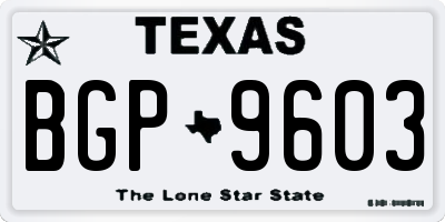 TX license plate BGP9603