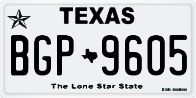 TX license plate BGP9605