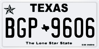 TX license plate BGP9606