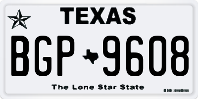 TX license plate BGP9608