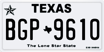 TX license plate BGP9610