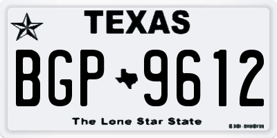 TX license plate BGP9612