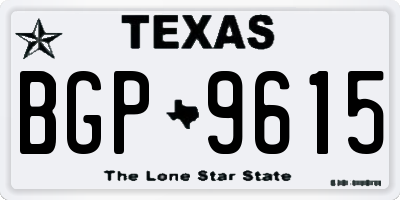 TX license plate BGP9615