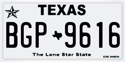 TX license plate BGP9616