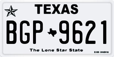 TX license plate BGP9621