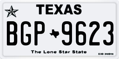 TX license plate BGP9623