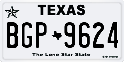 TX license plate BGP9624