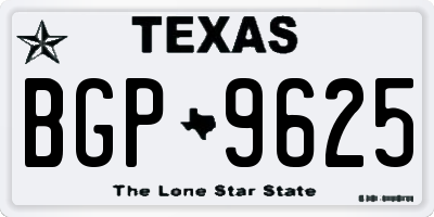 TX license plate BGP9625