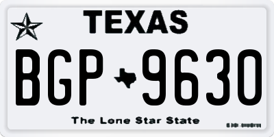 TX license plate BGP9630