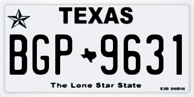 TX license plate BGP9631