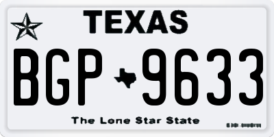 TX license plate BGP9633