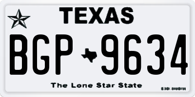 TX license plate BGP9634