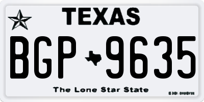 TX license plate BGP9635