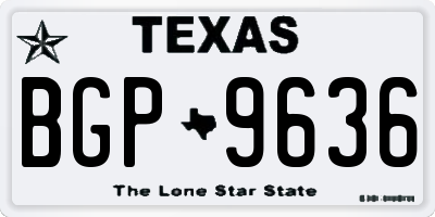 TX license plate BGP9636