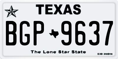 TX license plate BGP9637