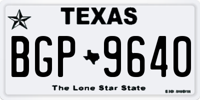 TX license plate BGP9640