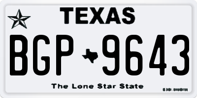 TX license plate BGP9643