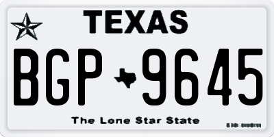 TX license plate BGP9645