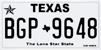 TX license plate BGP9648