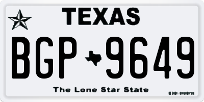 TX license plate BGP9649