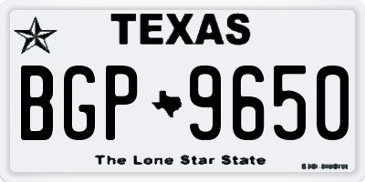 TX license plate BGP9650