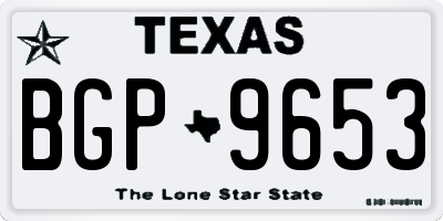 TX license plate BGP9653