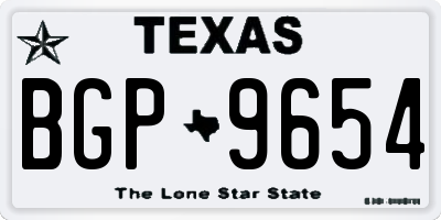 TX license plate BGP9654