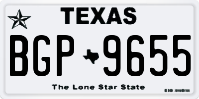 TX license plate BGP9655