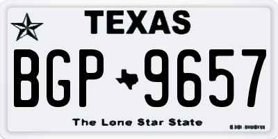 TX license plate BGP9657