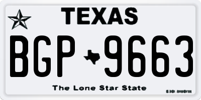 TX license plate BGP9663