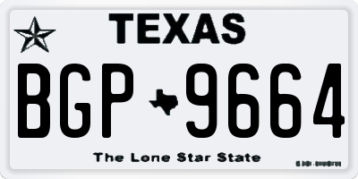 TX license plate BGP9664