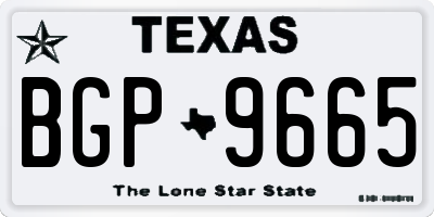 TX license plate BGP9665