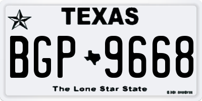TX license plate BGP9668