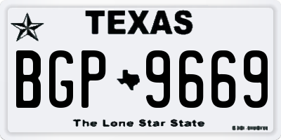 TX license plate BGP9669