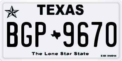 TX license plate BGP9670