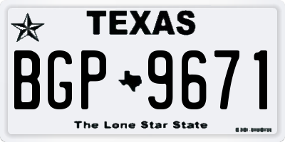TX license plate BGP9671
