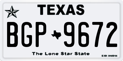 TX license plate BGP9672