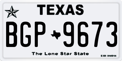 TX license plate BGP9673